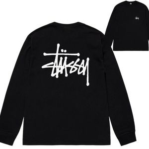 New Basic Stussy Mens Black L/S Tee T Shirt